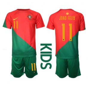 Lacne Dětský Futbalové dres Portugalsko Joao Felix #11 MS 2022 Krátky Rukáv - Domáci (+ trenírky)